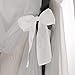 Royale Home Canopy Bed Panels with Top Ties and Tie Backs, White Sheer for All Bed Sizes.