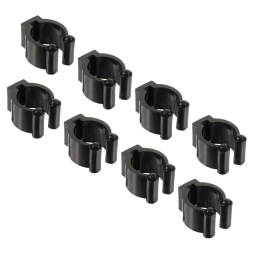 Kisangel 8pcs Black Plastic Wall Pole Holder Press in Clip