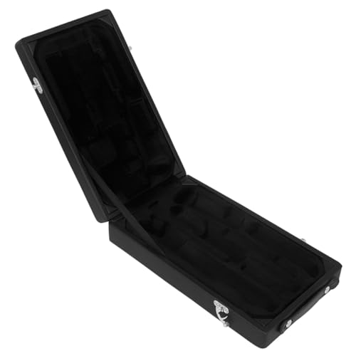 Parliky Black Oboe Storage Case Leather Carrying Case Lightweight and Portable for Oboe Organizer Box Velvet Lining