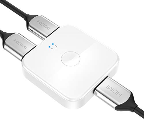 【TIチップ】HDMI 2.0 切替器 分配機 分配器 セレクター 双方向 4K 60hz 3D 2入力1出力/1入力2出力 手動切替 電源不要 Apple TV/Chromecast Stick/液晶テレビ/HDTV/Xbox/PS3/PS4/Nintendo Switch など対応 (White)