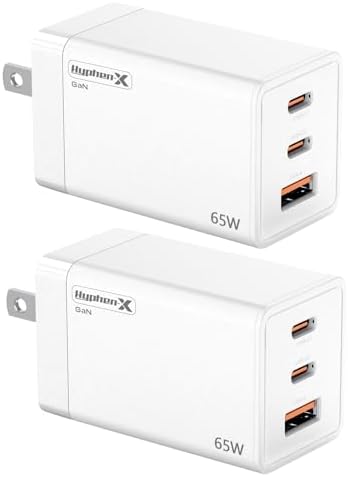 65w PD Charger, GaNII Gallium Nitride, 3 Ports, Type-c USB, Simultaneous Charging, New Generation Type C, Rapid Charger, PSE, PPS, PD, QC3.0 Standards, Usb-c*2, Usb-a*1, Gallium Charger, Foldable,