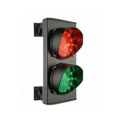 Dieffematic SEMAFORO ROSSO VERDE DOPPIA DUE 2 LUCI 24V LED LAMPADA PARCHEGGIO IMPIANTO VARCO