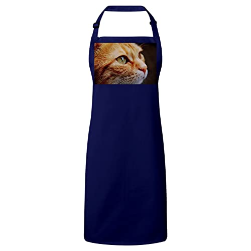 Tablier cuisine navy chat roux européen mignon avec sangle réglable
