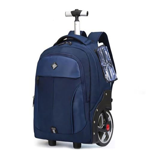 Waterproof Rolling Backpack, Backpack with Wheels for Business and Travel Commuter, Carry on Backpack with Laptop Compartment for Women and Men Adult (Blue, 20inch)