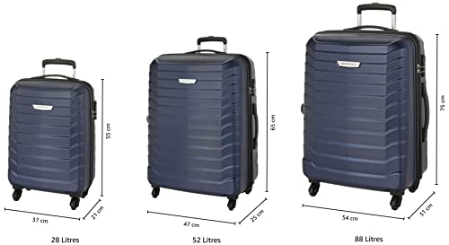 Image of Aristocrat Set of 3 Juke Midnight Blue Polycarbonate Hardsided Luggage Small, Medium & Large (JUKESETTMIB)