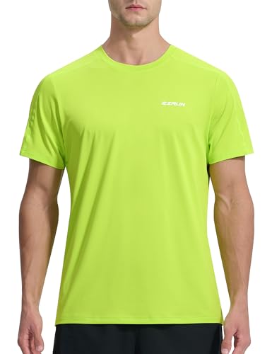 EZRUN Men's Lightweight Short Sleeve T-Shirt Quick Dry Workout Running Athletic Swim Shirts Fishing Rash Guard