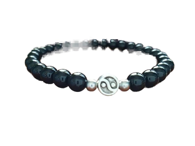 Bracelet onyx noir 8mm et pierre naturelle ronde pour méditation