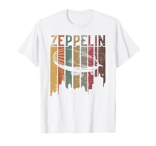 Vintage Retro Zeppelin - Dirigible Airship Distressed T-Shirt