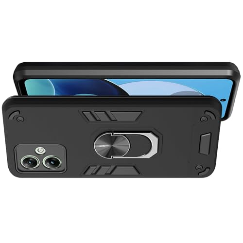 Image of amazon basics Kickstand Mobile Cover (360 Rotating Ring Holder) for Motorola Moto G14 4G (Black)