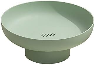 Fruit bowl Fruit Basket Multifunctional Drain Fruit Snack Cake Storage Rack Living Room Dining Table Fruit Stand (green)
