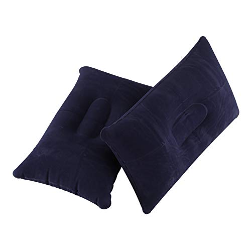 ZHOUL 2Pcs Aufblasbare Sitzkissen-Reisekissen-Schlaf-Schlafkopf-Unterstützung Im Tiefblauen 38 X 24Cm Auto Cover