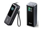 Anker Prime 27,650mAh 3-Port 250W Laptop Portable Charger with Smart App Zolo 25K, 165W USB-C Power Bank with Retractable Cable