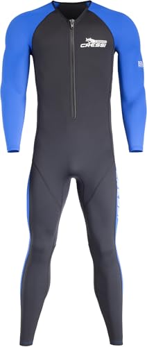 CRESSI Men’s Wahoo Man Monopiece Wetsuit 2mm Einteiliger Neoprenanzug und Elastan aus 1,5/2 mm, Schwarz/Blau-Herren, M/3