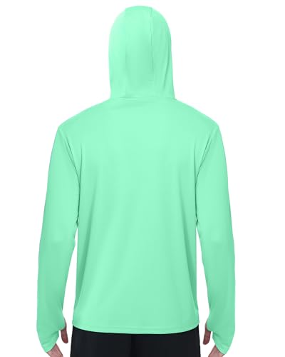 Image of FISHEAL Men's Performance Fishing Hoodie Shirt - UPF 50+ UV Sun Protection Long Sleeve Shirts with Mesh Face Mask