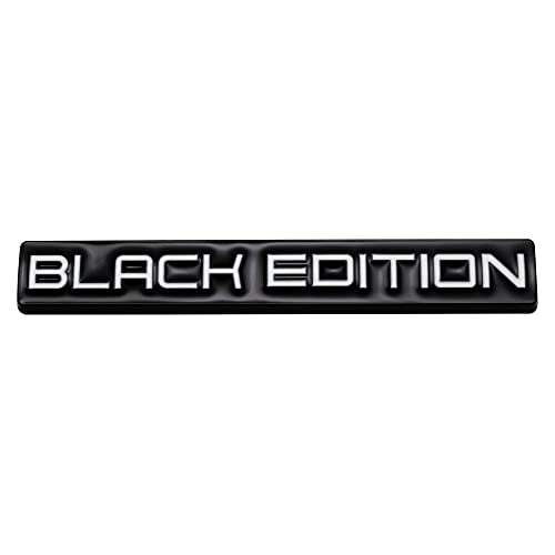 Image of 1X Front Grille Black Edition Emblem Auto Racing Sport 3D Badge Sticker Nameplate Decal (Black White)