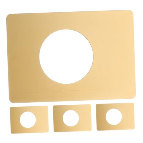 VILLCASE 4 Piezas Placa de Refuerzo para Cerradura Dorada de Reparación Fácil de Orificios Puertas de Fijación para Pomo Compatible con Varios Tipos de Cerraduras