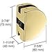 CRL PTH Series Polished Brass Finish Glass Mounted Patch Lock Keeper