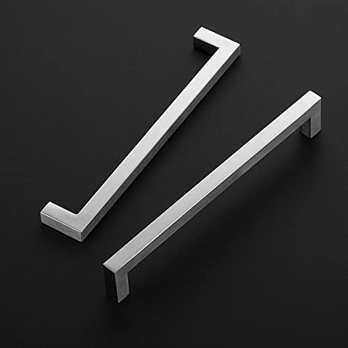 Image of Ravinte 12 Pack 8 Inch Square Kitchen Cabinet Handles Cabinet Pulls Brushed Nickel Drawer Pulls Cupboard Hardware Kitchen for Cupboard Dresser Drawer Handles
