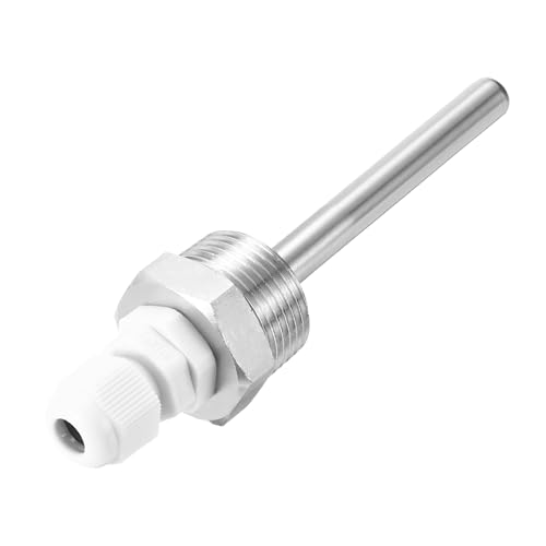 uxcell 8mm Dia G3/4 Thermowell Weldless Stainless Steel 304 with Cable Gland 100mm Length for Beer Fermenter, White