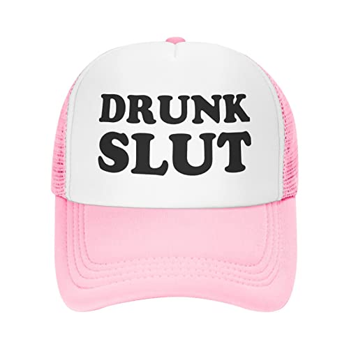 Pink Drunk Slut Hat Funny Trucker Hat Women College Beer Silly Party Hats Vintage Novelty Crazy Retro Snapback Baseball Cap #TOP24