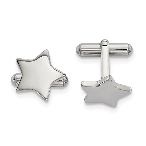 Mancuernillas Estrella para Hombre de Acero Inoxidable miniatura 1