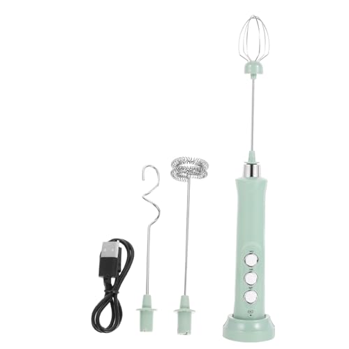 ARTSEWPLY Batidor Eléctrico Pequeño Usb Recargable, Espumador De Leche Portátil Verde, Mini Batidora De Mano Multifunción, Para Café, Té y Bebidas, Compacto y Ligero