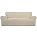Greatime Estiramiento Funda de sofá del sofá de la Cubierta del Protector de Muebles sofá sofá con elástico de Espuma niños Bottom, poliéster Spandex Tejido Jacq sofá de Gran tamaño Marfil