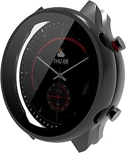 Giaogor Schutzhülle für Amazfit GTR 3 Pro, Hard PC hülle mit Glas Displayschutz kompatibel mit Amazfit GTR 3 Pro/GTR 3 Smartwatch 2021 (GTR 3 Pro, Schwarz)