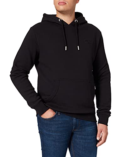 Superdry Herren Essential Hoodie aus Bio-Baumwolle mit Logo Schwarz L