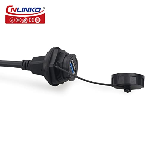 CNLINKO YU-USB Industrial Waterproof Connector IP67 USB3.0 Circular Connector High-Speed Data Power Transmission Aviation Plug PBT Plastic Shell Socket with 1 M Cable - Image 2
