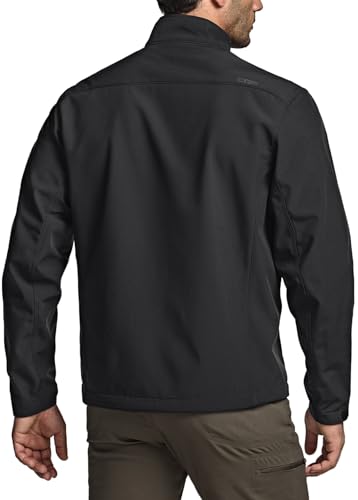 CQR Men's Water Resistant Tactical Softshell Jacket, Fleece Lined High Neck Full Zip, Wind Rain Hiking Hunting Winter Outdoor3