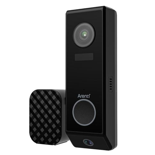 ARENTI P10 Innovative, kabellose, batteriebetriebene WLAN-Video-Türklingel mit Zwei Kameras, Nachtsicht, PIR-Bewegungserkennung, IP65 Wetterschutz