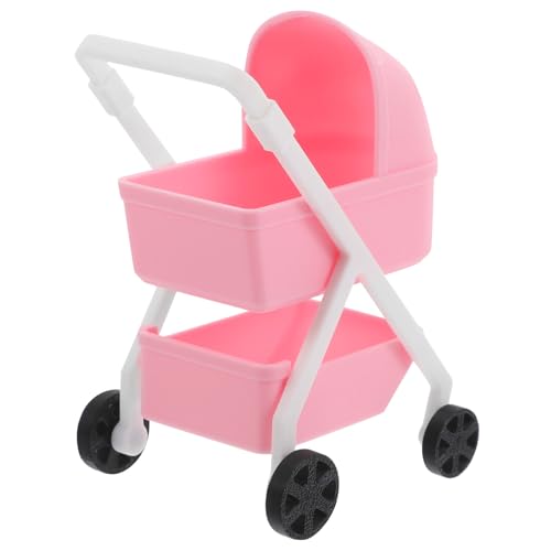Outanaya Miniatur Babywagen aus Sicherem Kunststoff Leichtes für Puppenhaus Dekoration Fördert Feinmotorik und Hand Auge koordination für Kleine Mädchen und Puppenmöbel