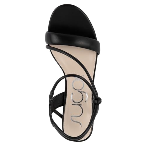 Sugar Women's Strappy Dress Sandals – Slip-On Block Heel Heels for Women, Open Toe Evening Party Shoes with Sparkly or Smooth Finish4