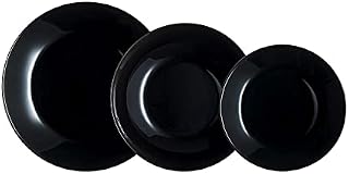 Luminarc Zestaw naczyń ze szkła Arcopal Zelie Black, 12 sztuk, 4-osobowy, czarny
