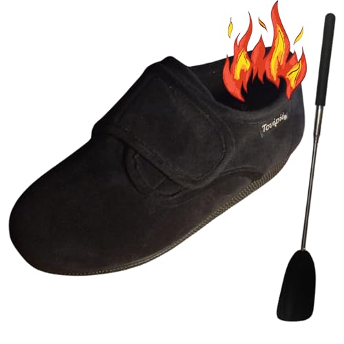 TOVIPIÉ Zapatos Ortopédicos Mujer - Zapatillas Horma Ancha – Cómodas – Pies Delicados - Vestir (NEGRO, Sistema tallas calzado EU, Adulto, Números, 3X-Ancho, 38)