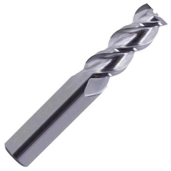 YG-1 28584 Carbide Alu-Power Square End Mill, 3 Flute, 45 Degree Helix, Regular Length, Uncoated Finish, 2-1/2" Length, 3/8"