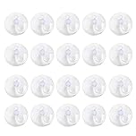 KRENIE Small Suction Cup Hooks for Bathroom - 20 Pcs 25mm Clear Window Suction Hooks with Plastic Hangers – Max Load 2KG - Wall Door Tile Glass Hangers for Kitchen Christmas Decor