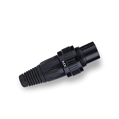 Image of MX 3 Pin XLR connector Microphone Connector pin Pure Copper Nickel Plated Pins1 for High Conductivity microphone cable connector PERENT (3 PIN LOCK RING & LOCKING SCREW, Pack of 2, Female Connector)
