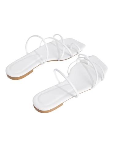 Image of GORGLITTER Women's Metallic Strappy Sparkly Square Toe Cute Dressy Sandals