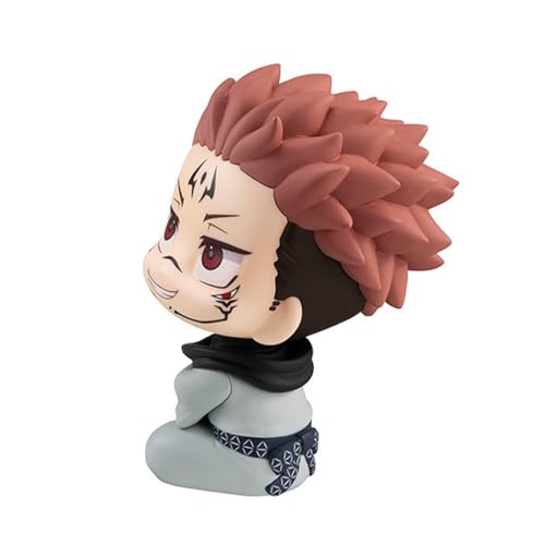 Image of QAHEART JJK Figure Ryomen Sukuna Look Up Figure, 10cm Anime Action Figure Model Statue Cake Topper Decoration Handmade Collectible Gifts for Fans