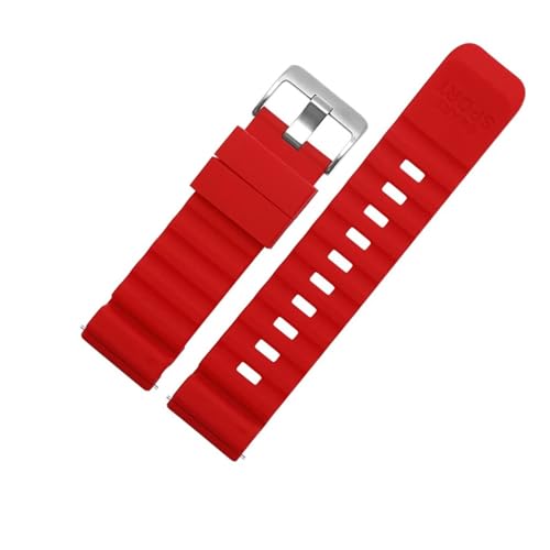 BHMIRUI Compatible con Suunto 7 D5 9 TRAVERSE Series Alpha Watch Correa de silicona de caucho de 24 mm Correa de reloj deportiva resistente al agua Pulsera for hombre con herramientas(C-red silver)