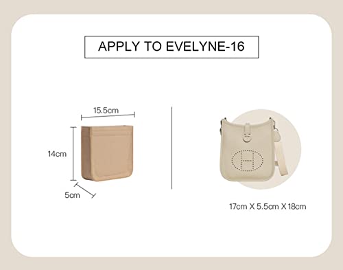Lckaey Purse Insert Organizer For Hermes Evelyne 16 Mini Bags Tpm Insert- Handbag Organizer-1003Khaki-S #TOP3