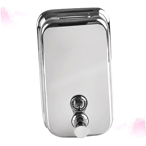 SOLUSTRE Hand Press Soap Dispenser Wall Mounted Stainless Steel Liquid Soap Container Refillable Lotion Pump for Home Hotel and Public Bathrooms