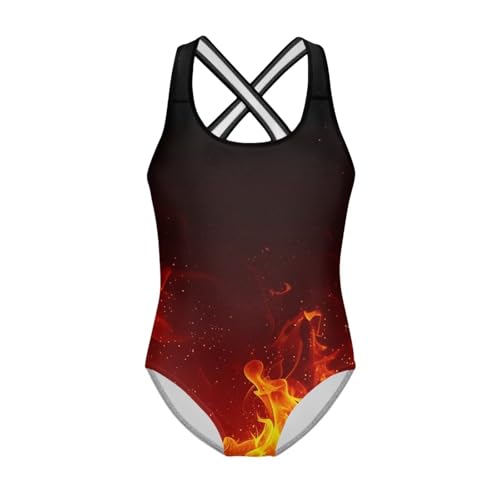 TOADDITDO Swimsuit for Girls Cross Shoulder Strap Swimwear Sleeveless Bathing Suit with Cross Shoulder Strap