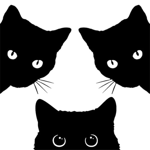 Lot de 3 autocollants drôles de chat et de voiture, autocollants imperméables en PVC de dessin animé animal chaton