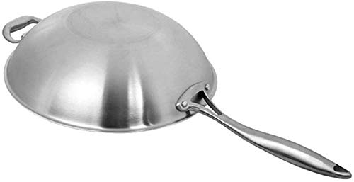 Wok de acero inoxidable con tapa y mango, multipropósito miniatura 5