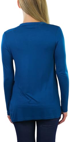 Image of ToBeInStyle Womens Open Front Long Sleeve Lightweight Asymmetrical Draped Cardigan with Side Pockets