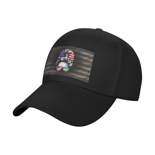 Half American Rwandan Rwanda USA Flag Girl Classic Duckbill Caps for Stylish Sun Protection Black2