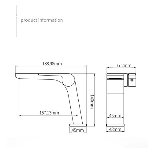 Robinet mélangeur eau chaude eau froide cascade pour vasque et lavabo blanc - 4